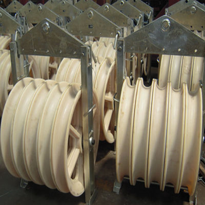 Cinco maestro de nylon Stringing Pulley Block do pacote das rodas 508x75mm