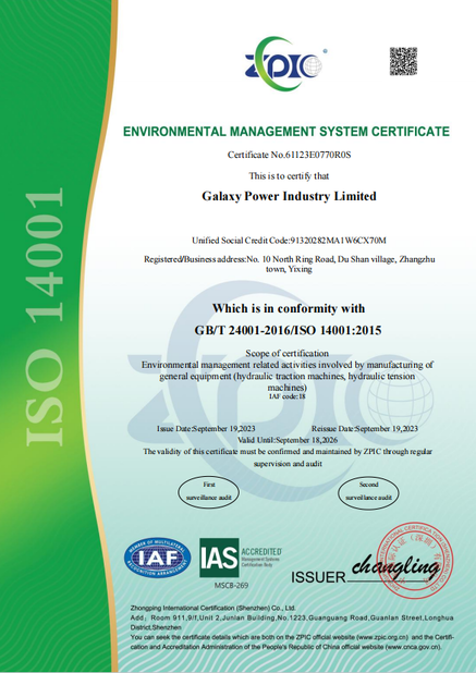China Galaxy power industry limited Certificações